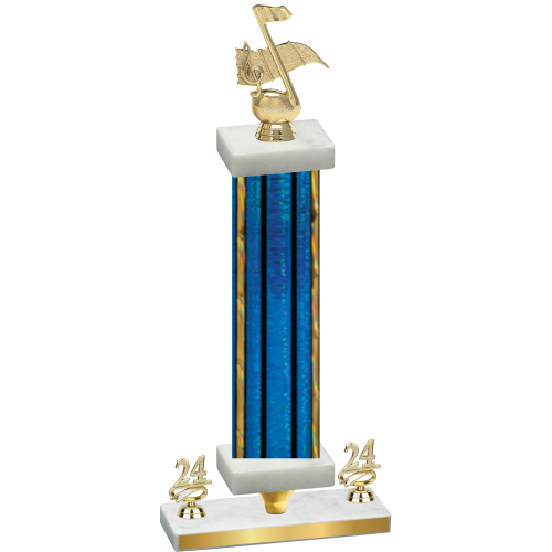 Premium Single Blue Glacier Year Music Trophy