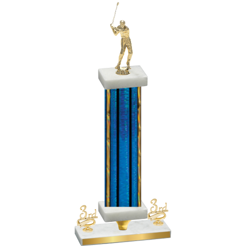 Premium Single Blue Glacier Third Place Golf Trophy