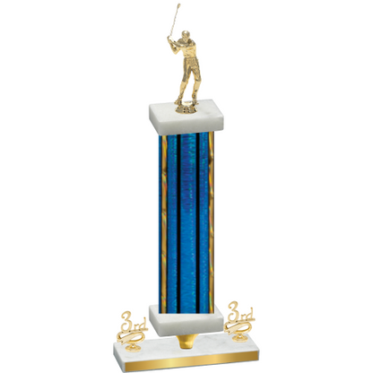 Premium Single Blue Glacier Third Place Golf Trophy