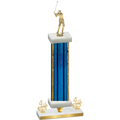 Premium Single Blue Glacier Fourth Place Golf Trophy