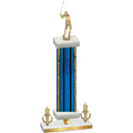 Premium Single Blue Glacier Victory Golf Trophy