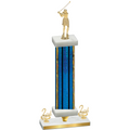 Premium Single Blue Glacier Second Place Golf Trophy