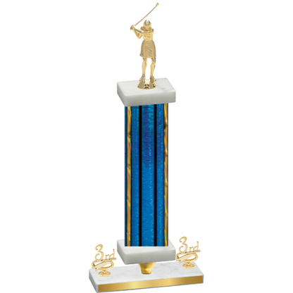 Premium Single Blue Glacier Third Place Golf Trophy
