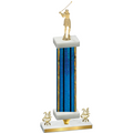 Premium Single Blue Glacier Year Golf Trophy