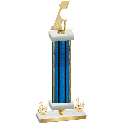 Premium Single Blue Glacier Third Place Golf Trophy