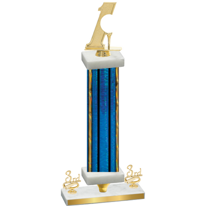 Premium Single Blue Glacier Third Place Golf Trophy