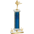 Premium Single Blue Glacier Second Place Karate Trophy