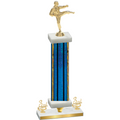 Premium Single Blue Glacier Third Place Karate Trophy