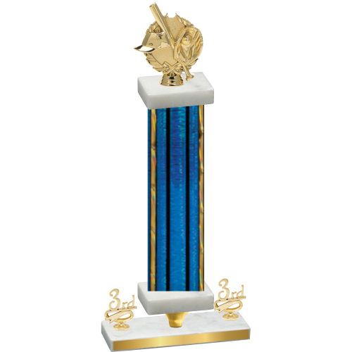 Premium Single Blue Glacier Third Place Baseball Trophy