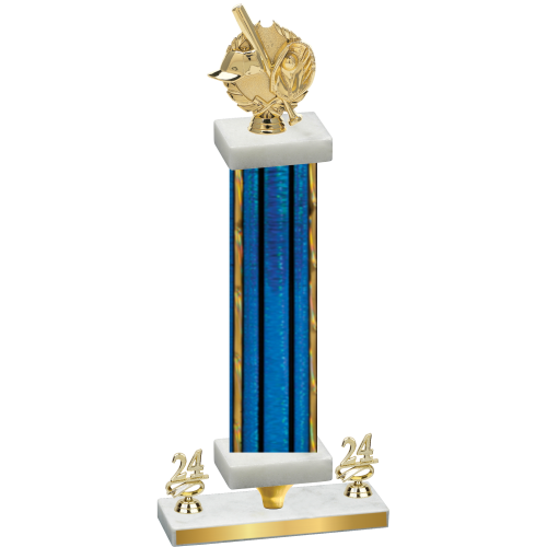 Premium Single Blue Glacier Year Baseball Trophy