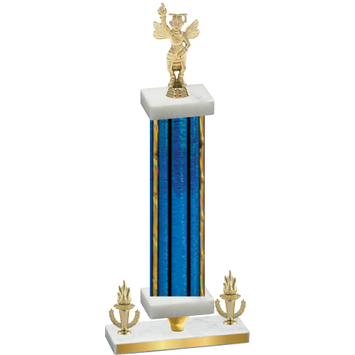 Premium Single Blue Glacier Victory Academics Trophy
