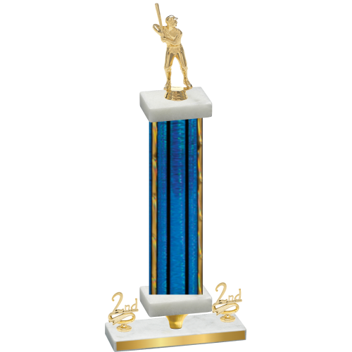Premium Single Blue Glacier Second Place Baseball Trophy
