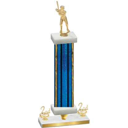 Premium Single Blue Glacier Second Place Baseball Trophy
