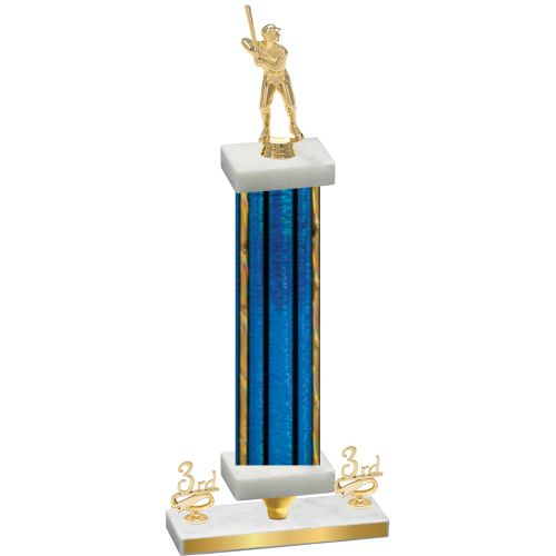 Premium Single Blue Glacier Third Place Baseball Trophy