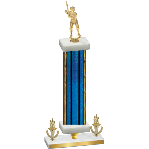 Premium Single Blue Glacier Victory Baseball Trophy