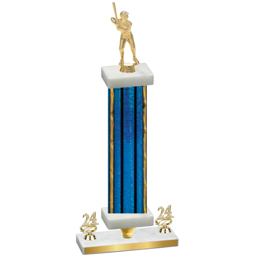 Premium Single Blue Glacier Year Baseball Trophy