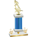 Premium Single Blue Carbon Fiber Second Place Football Trophy