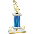 Premium Single Blue Carbon Fiber Fourth Place Football Trophy