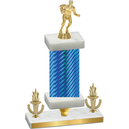 Premium Single Blue Carbon Fiber Victory Rugby Trophy
