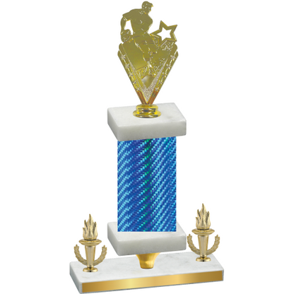 Premium Single Blue Carbon Fiber Victory Rugby Trophy