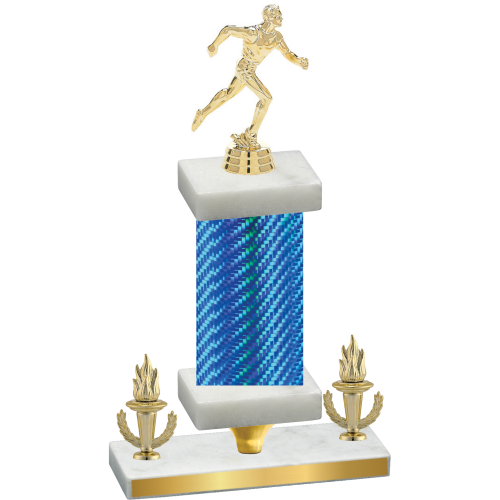 Premium Single Blue Carbon Fiber Victory Running Trophy