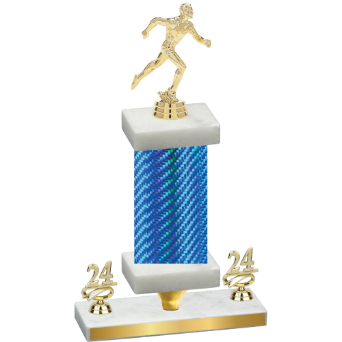 Premium Single Blue Carbon Fiber Year Running Trophy