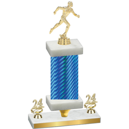 Premium Single Blue Carbon Fiber Year Running Trophy