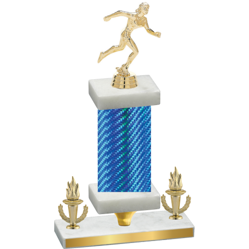 Premium Single Blue Carbon Fiber Victory Running Trophy