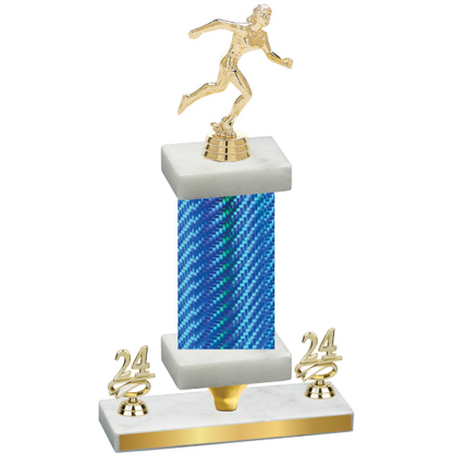 Premium Single Blue Carbon Fiber Year Running Trophy