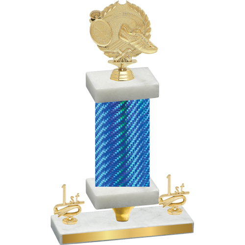 Premium Single Blue Carbon Fiber First Place Running Trophy