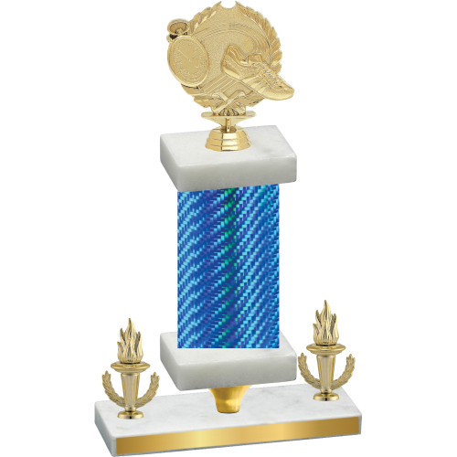 Premium Single Blue Carbon Fiber Victory Running Trophy