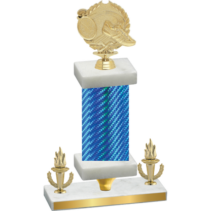 Premium Single Blue Carbon Fiber Victory Running Trophy