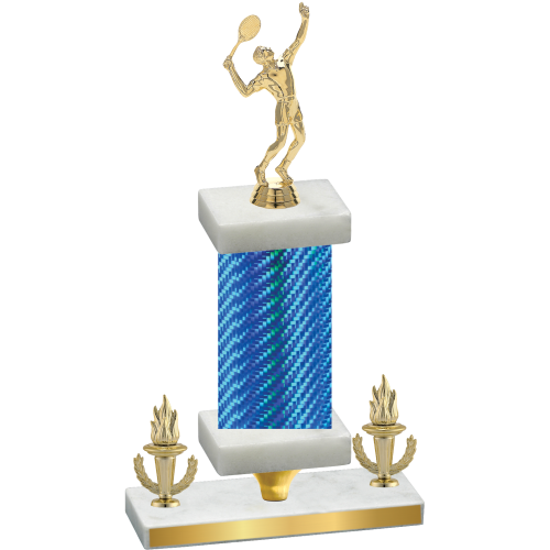 Premium Single Blue Carbon Fiber Victory Tennis Trophy