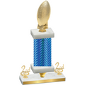 Premium Single Blue Carbon Fiber Second Place Football Trophy