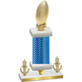 Premium Single Blue Carbon Fiber Victory Football Trophy