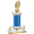 Premium Single Blue Carbon Fiber Year Football Trophy