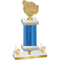 Premium Single Blue Carbon Fiber First Place Tennis Trophy