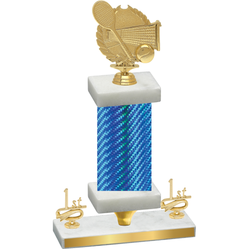 Premium Single Blue Carbon Fiber First Place Tennis Trophy