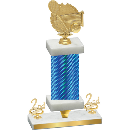 Premium Single Blue Carbon Fiber Second Place Tennis Trophy