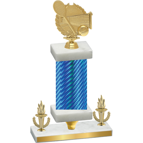 Premium Single Blue Carbon Fiber Victory Tennis Trophy