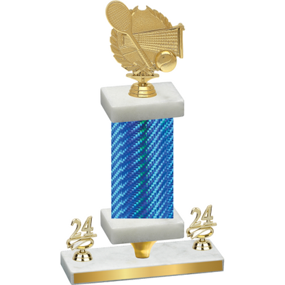 Premium Single Blue Carbon Fiber Year Tennis Trophy