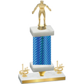 Premium Single Blue Carbon Fiber First Place Wrestling Trophy
