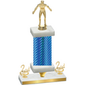 Premium Single Blue Carbon Fiber Second Place Wrestling Trophy