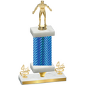 Premium Single Blue Carbon Fiber Fourth Place Wrestling Trophy