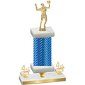 Premium Single Blue Carbon Fiber Fourth Place Volleyball Trophy
