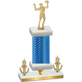 Premium Single Blue Carbon Fiber Victory Volleyball Trophy
