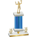 Premium Single Blue Carbon Fiber Year Volleyball Trophy
