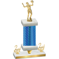 Premium Single Blue Carbon Fiber Second Place Volleyball Trophy