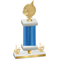 Premium Single Blue Carbon Fiber First Place Volleyball Trophy