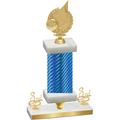 Premium Single Blue Carbon Fiber Third Place Volleyball Trophy